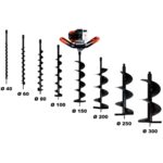 GT GARDEN Benzin-Erdbohrer 3 PS 52 cm³ mit 8 Bohrern 40–300 mm