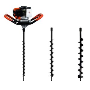 GT GARDEN Benzin-Erdbohrer 3 PS 52 cm³ mit 3 Bohrern 40/60/80 mm